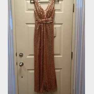 Rose gold sequin dress